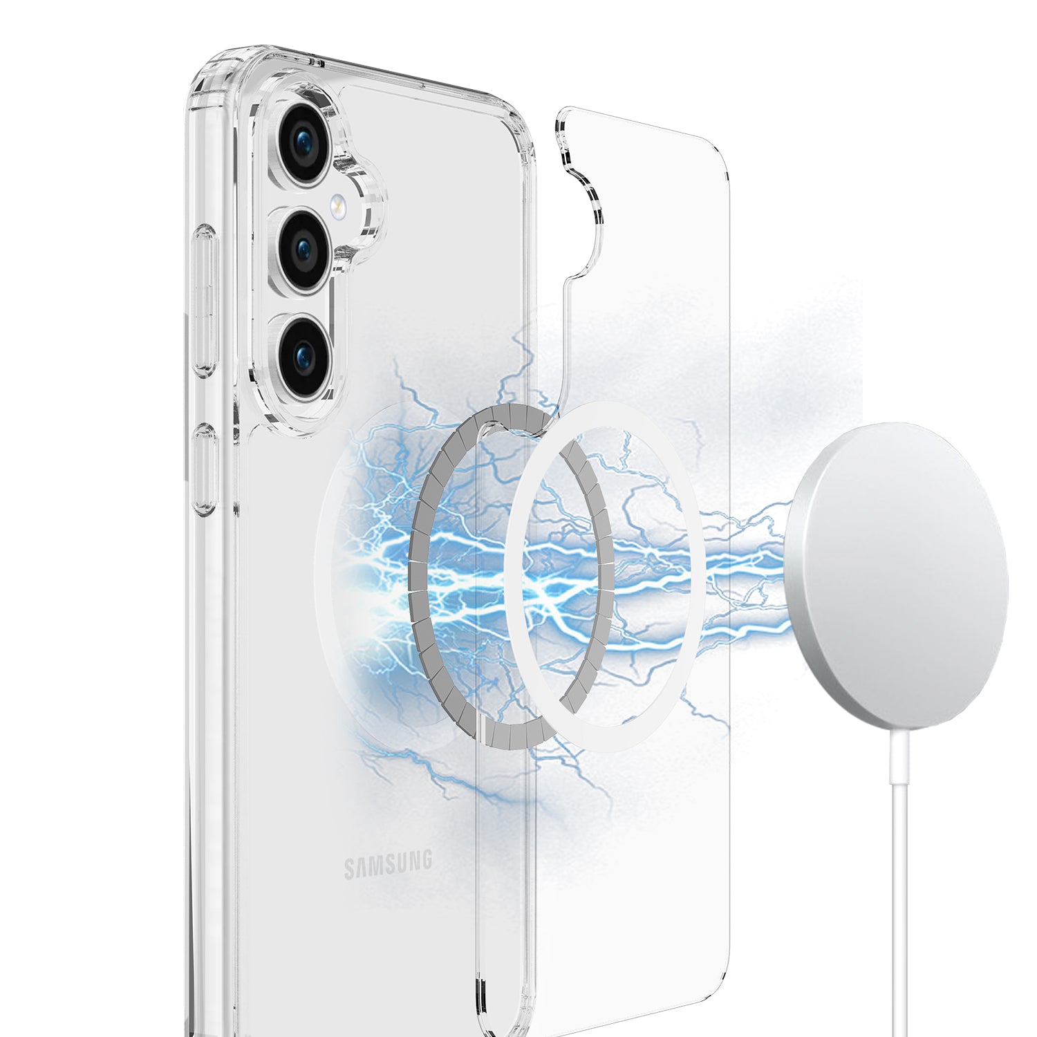 For Samsung Galaxy S23 FE Clear Case Anti-drop Phone Cover Compatible with MagSafe For Samsung Galaxy S23 FE Clear Case Anti-drop Phone Cover Compatible with MagSafe